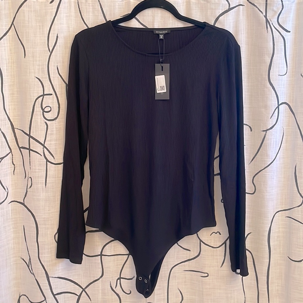 🆕 BNWT Dynamite Ribbed Open-Backed Bodysuit - Picture 1 of 4
